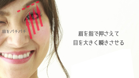 目の下のたるみをとる,表情筋トレーニング,瞬き,やり方,手順,写真